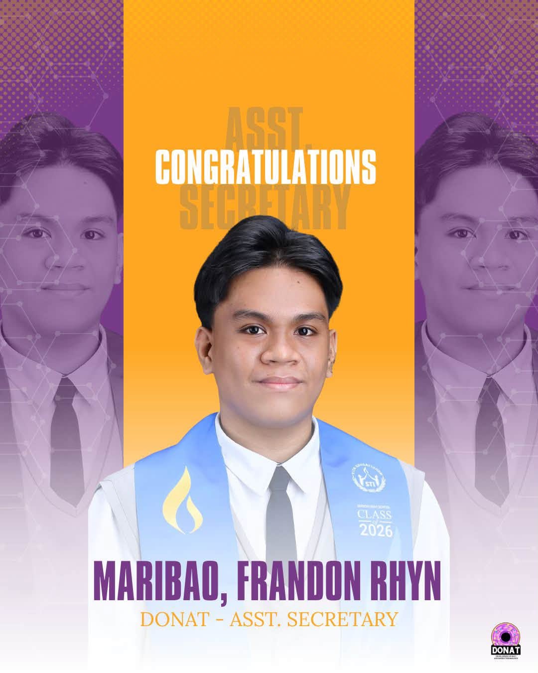 Frandon Rhyn Maribao, DONAT Assistant Secretary in 2024-2026